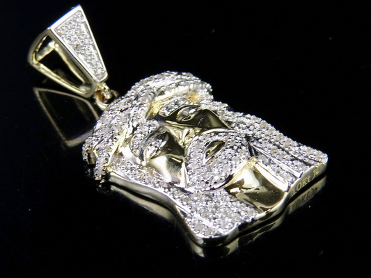 Iced Out Lab Grown Diamond Jesus Gold Pendant