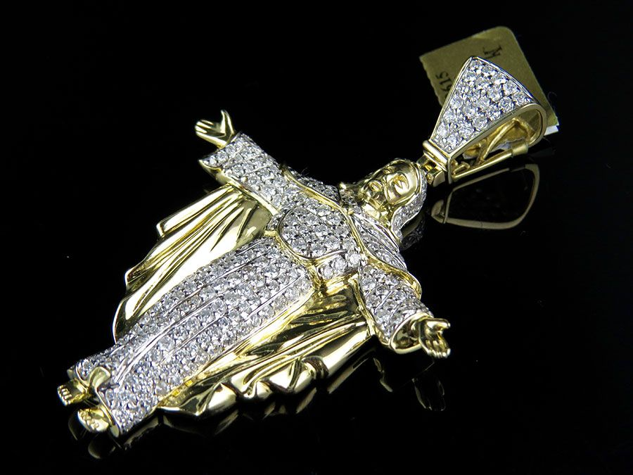 10K Gold Jesus Body Lab Grown Diamond Pendant