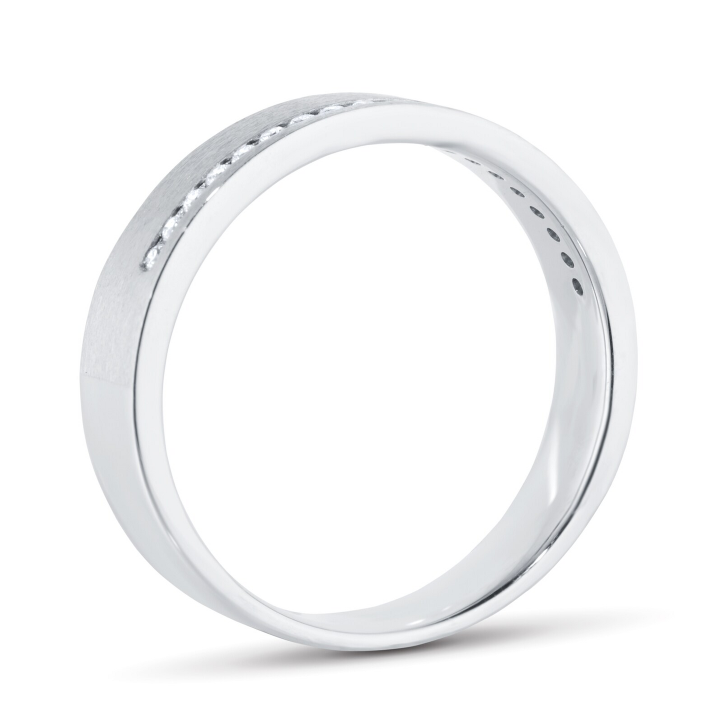 White Gold Channel Setting Lab Created Wedding Band