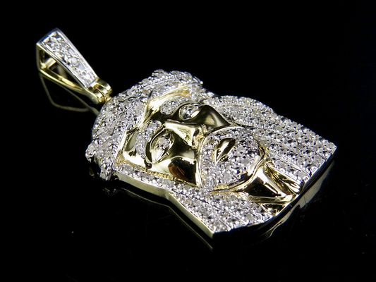 0.75 CTW Gold Lab Grown Diamond Jesus Pendant
