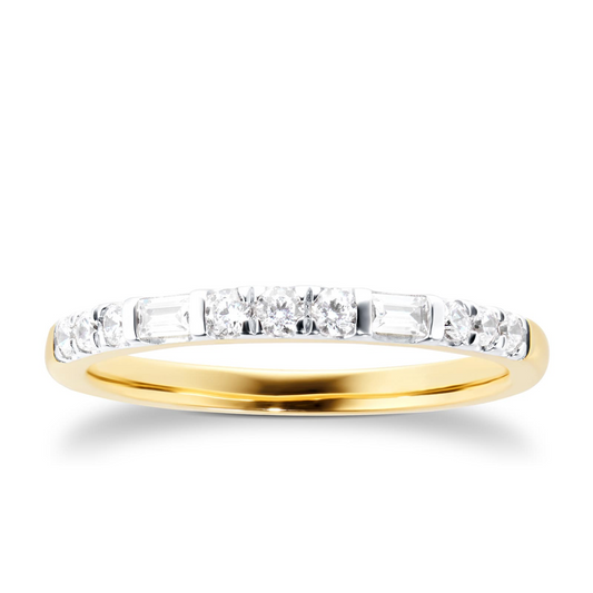 Two Tone Lab Grown Diamond Gold Wedding Band