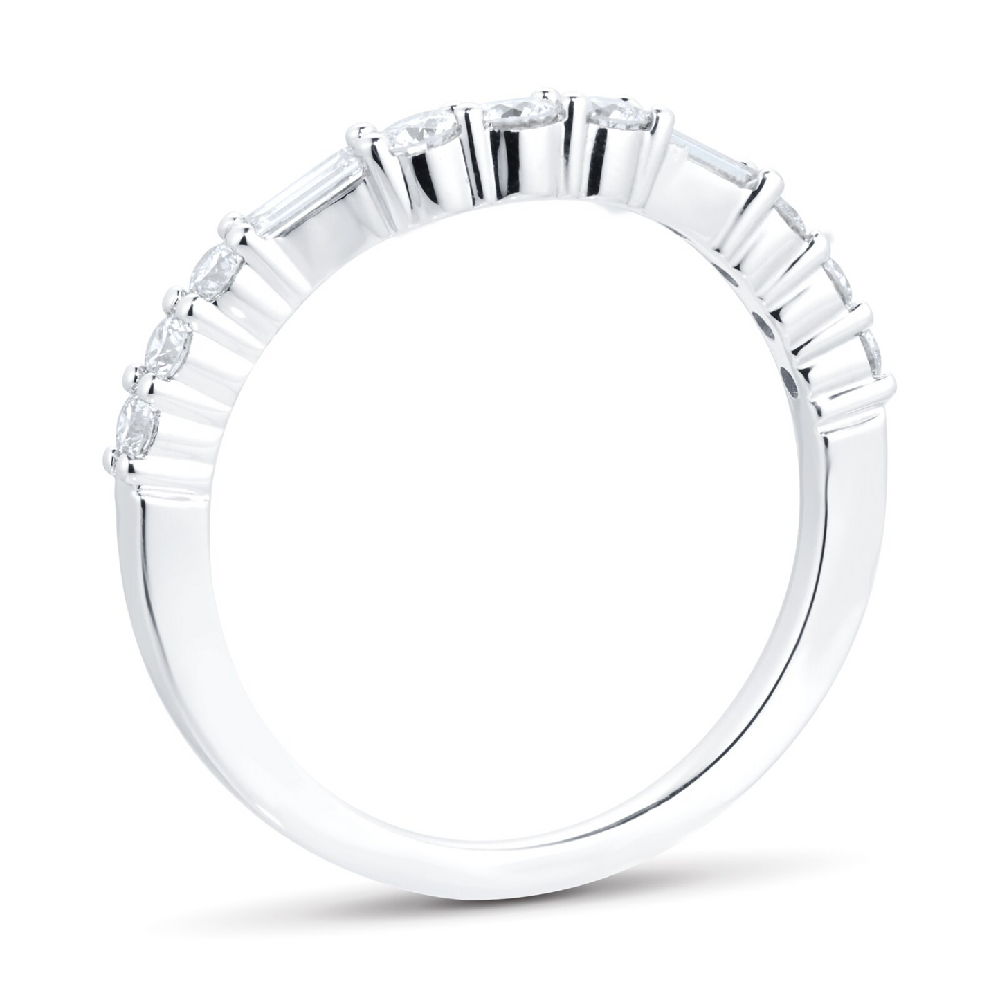 Baguette Cut Lab Grown Diamond Gold Wedding Band