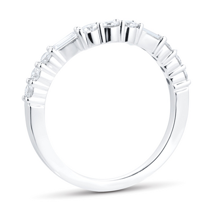 Baguette Cut Lab Grown Diamond Gold Wedding Band