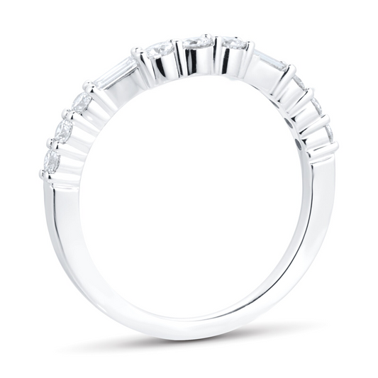 Baguette Cut Lab Grown Diamond Gold Wedding Band