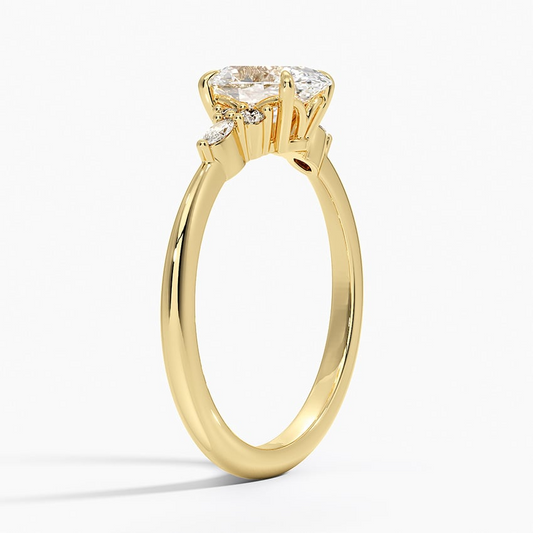 1 CT Oval Cut Labgrown Diamond Cluster Engagement Rings