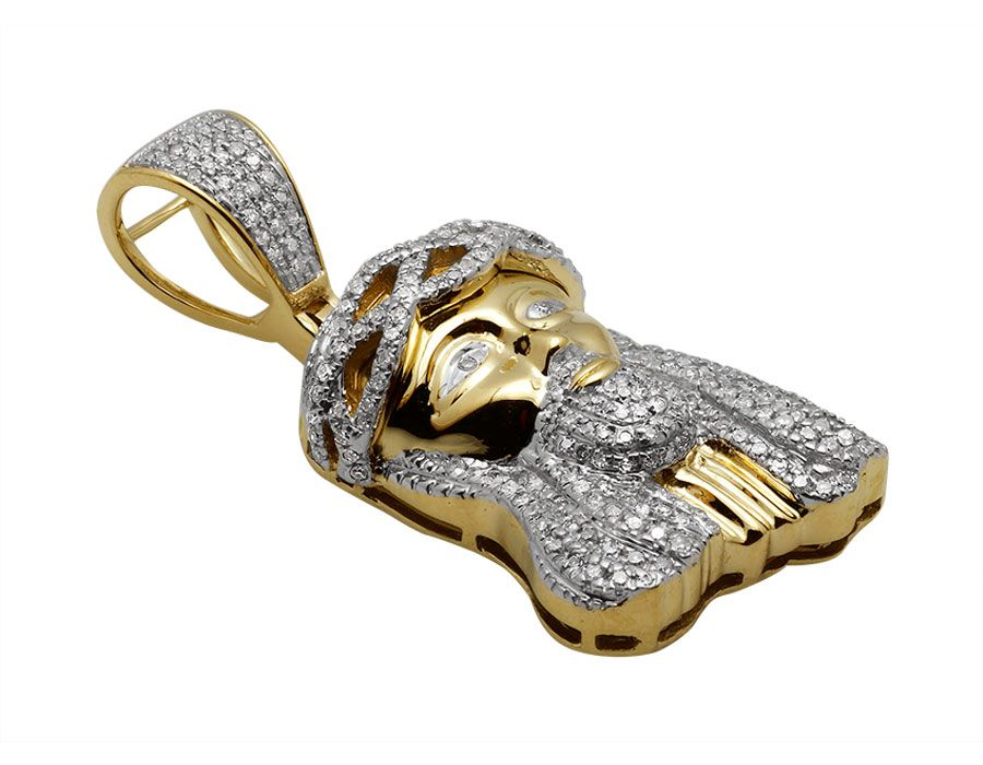 10K Gold Lab Grown Diamond Custom Jesus Pendant
