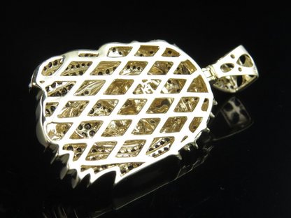 Lab Grown Diamond Black Onyx Matte Jesus Gold Pendant