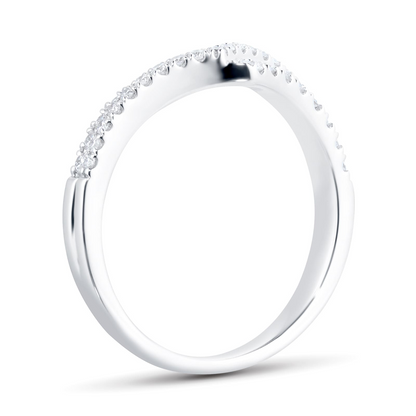 Two Row Lab Grown Diamond Gold Wedding Band For Daily Wear