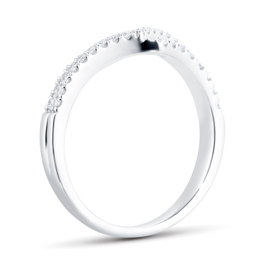 Two Row Lab Grown Diamond Gold Wedding Band For Daily Wear