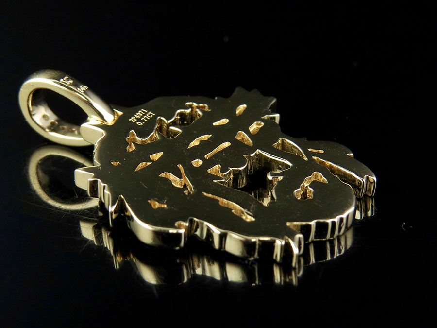 Jesus Face Cutout Gold Lab Grown Diamond Pendant