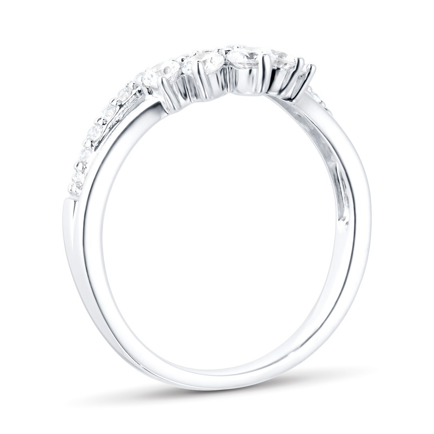 White Gold Lab Diamond Wedding Band For Women