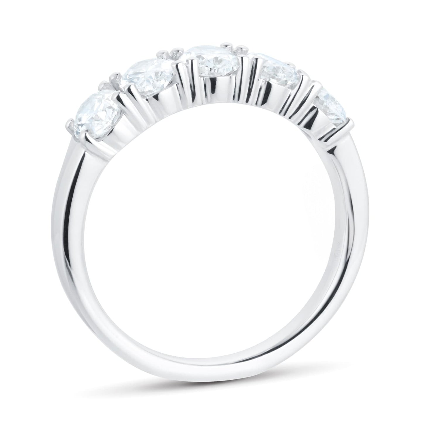 Lab Grown Diamond Oval Cut Gold Wedding Band