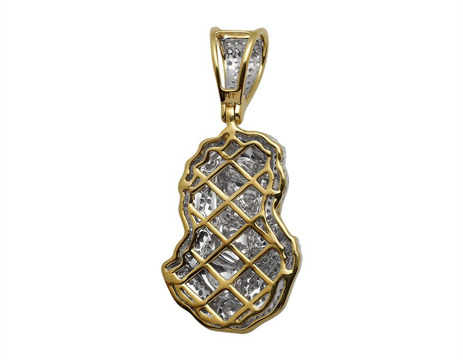 Jesus Praying Lab Grown Diamond Yellow Gold Pendant