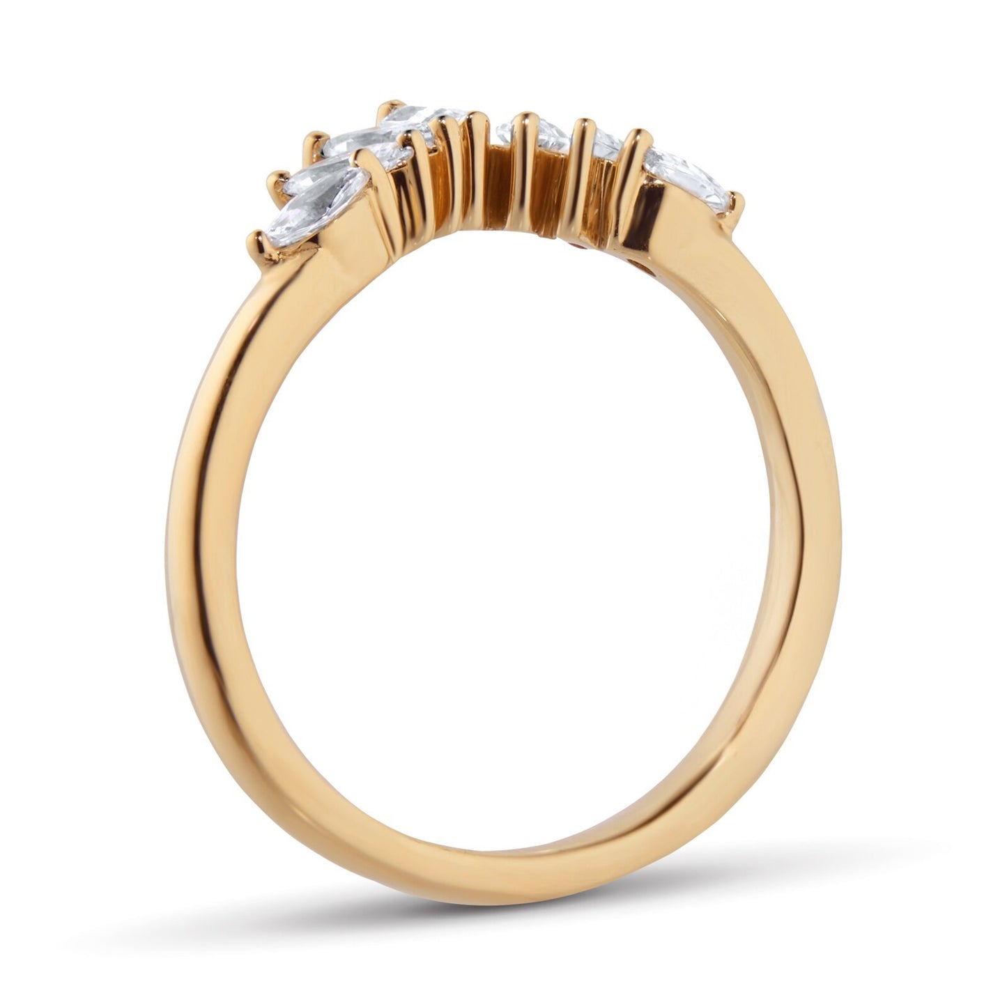 Lab Grown Diamond Pear Cut Gold Wedding Band
