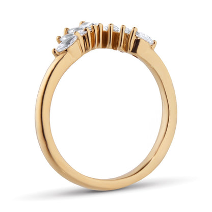 Lab Grown Diamond Pear Cut Gold Wedding Band