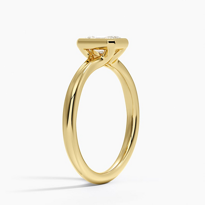3/4 CT Radiant Cut Lab Grown Diamond Bezel Solitaire Ring
