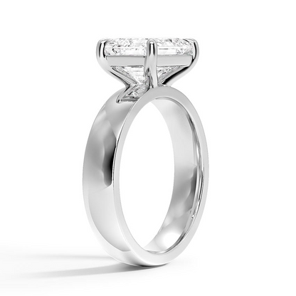 1 1/4 CT East West Emerald Lab Grown Diamond Solitaire Engagement Ring