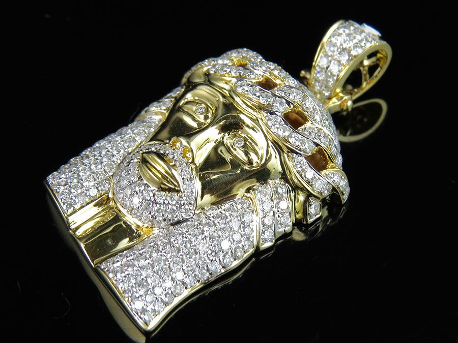 Cuban Link Jesus Crown Lab Grown Diamond Pendant