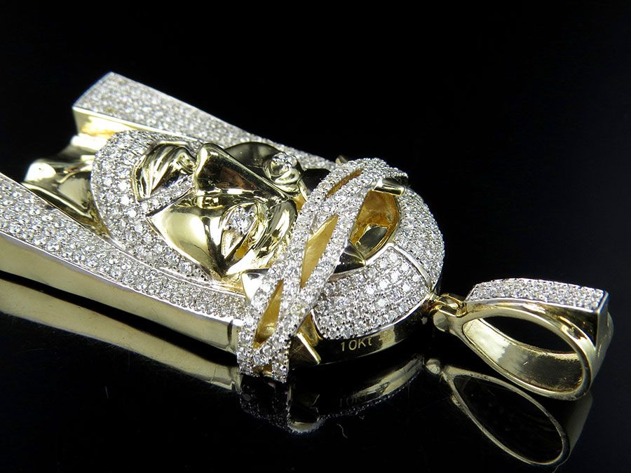 Yellow Gold Lab Grown Diamond Customize Jesus Pendant