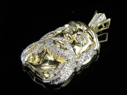 Iced Out Jesus Face Lab Grown Diamond Custom Pendant