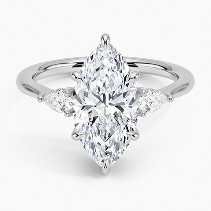 21/2 CT Marquise Lab Grown Diamond Three Stone Ring