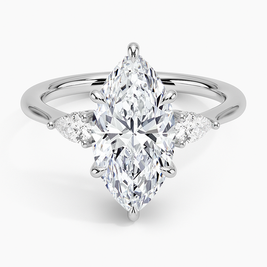 21/2 CT Marquise Lab Grown Diamond Three Stone Ring