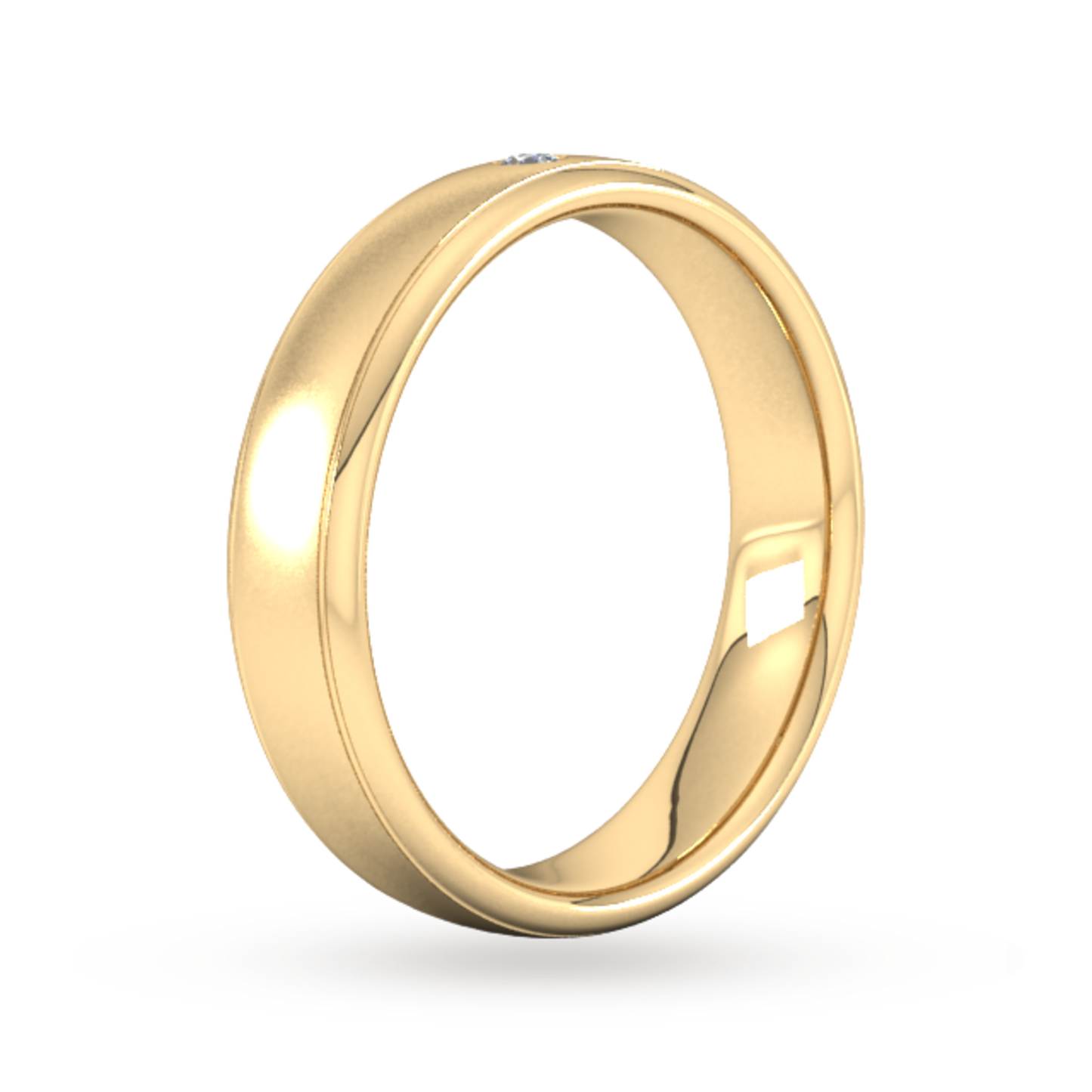 5 MM Lab Diamond Yellow Gold Wedding Band For Men