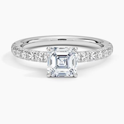 1 CT Asscher Cut Lab Grown Diamond Solid Gold Ring