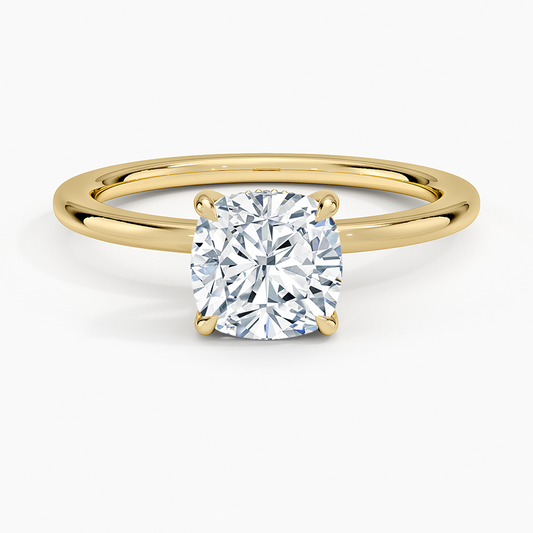 1 1/2 CT Lab Grown Diamond Hidden Halo Solitaire Ring