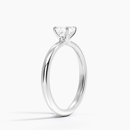 1/2 Ct Asscher Lab Grown Diamond Gold Solitaire Ring