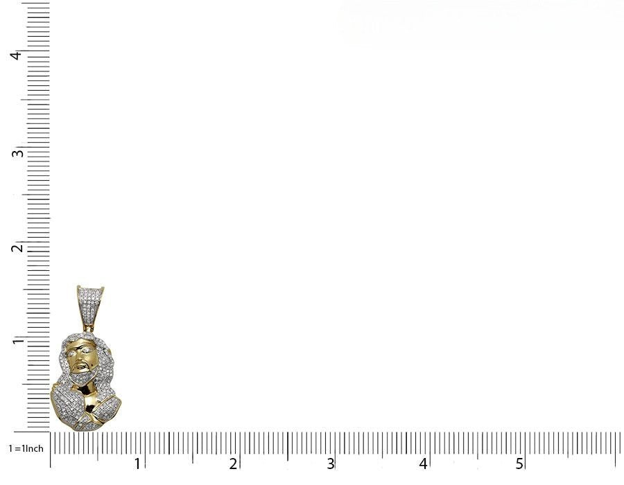 Jesus Praying Lab Grown Diamond Yellow Gold Pendant