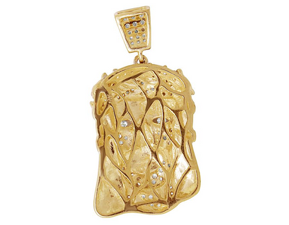 Jesus Iced Out Yellow Gold Lab Grown Diamond Pendant