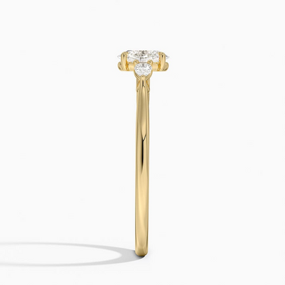 1/2 CT 3 Stone Lab Grown Diamond Solid Gold Engagement Ring