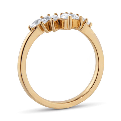 Lab Grown Diamond Pear Cut Gold Wedding Band