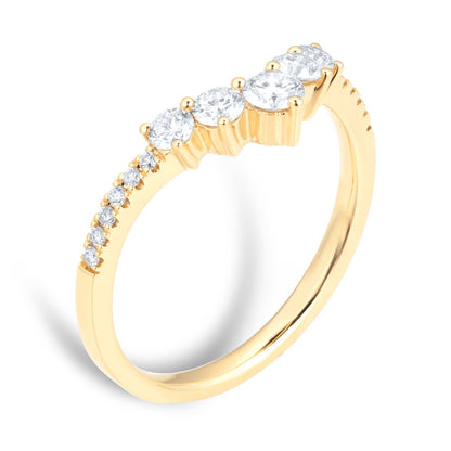 Yellow Gold Lab Diamond Wedding Band For Daily Wear