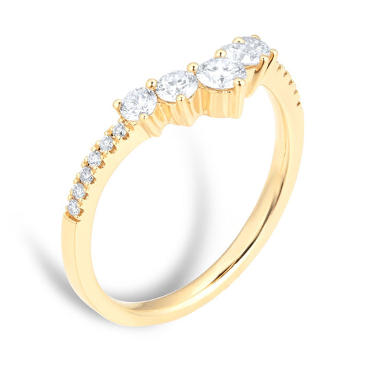 Yellow Gold Lab Diamond Wedding Band For Daily Wear