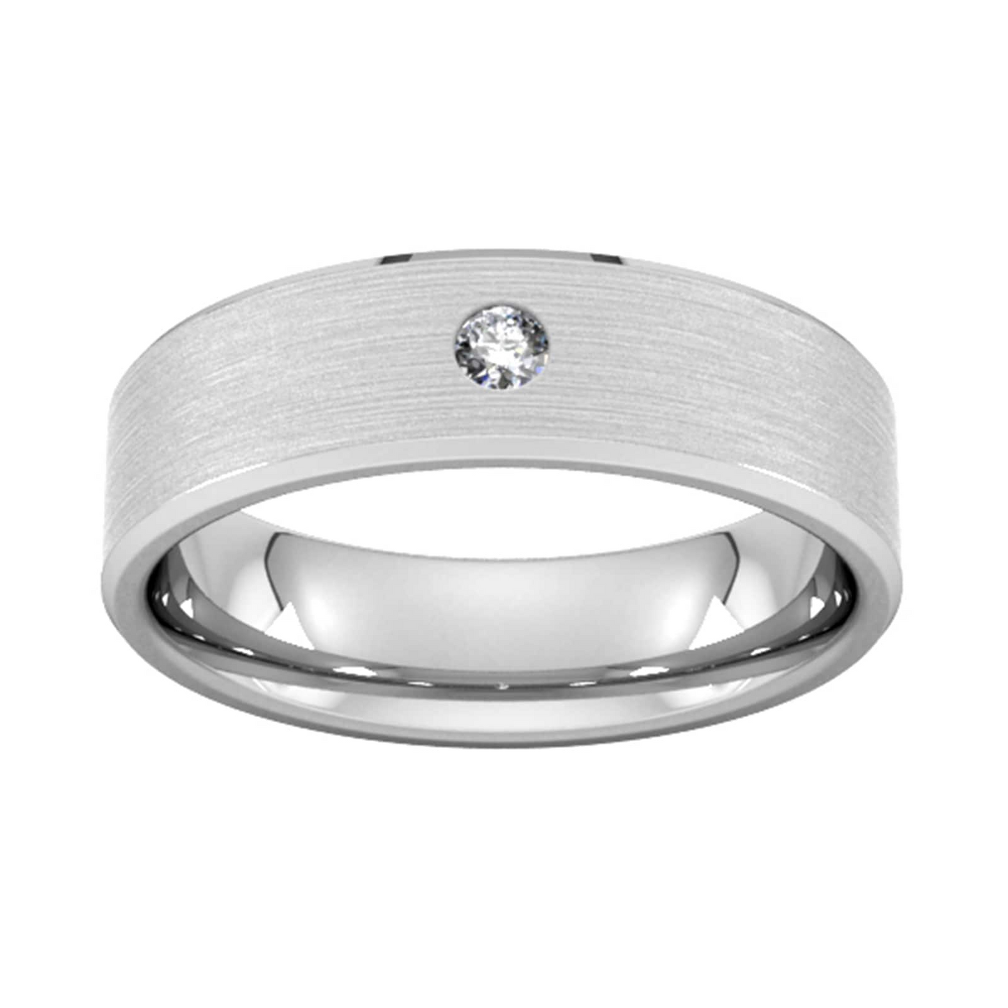 6MM Flush Setting White Gold Wedding Band