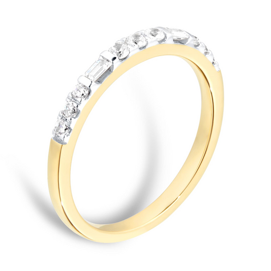 Two Tone Lab Grown Diamond Gold Wedding Band