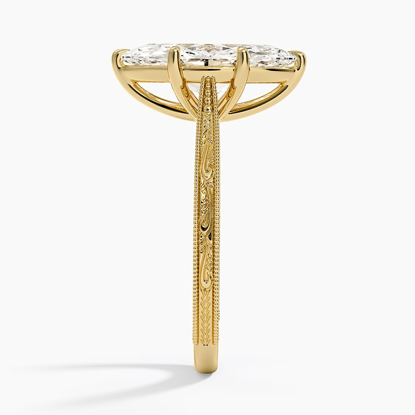 2 1/2 CT Marquise Cut Lab Grown Diamond Milgrian Ring