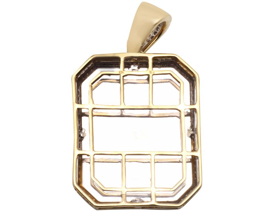 Dog Tag Jesus Christ The Redeemer Gold Lab Grown Charm Pendant