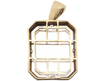 Dog Tag Jesus Christ The Redeemer Gold Lab Grown Charm Pendant
