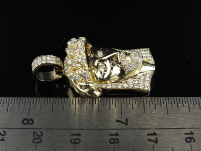 Jesus Crown Cuban Link Lab Grown Diamond Pendant