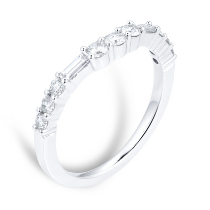 Baguette Cut Lab Grown Diamond Gold Wedding Band