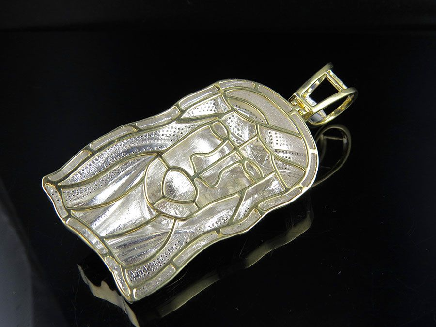 Iced Out Jesus Lab Grown Diamond Yellow Gold Pendant