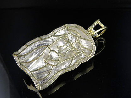 Iced Out Jesus Lab Grown Diamond Yellow Gold Pendant