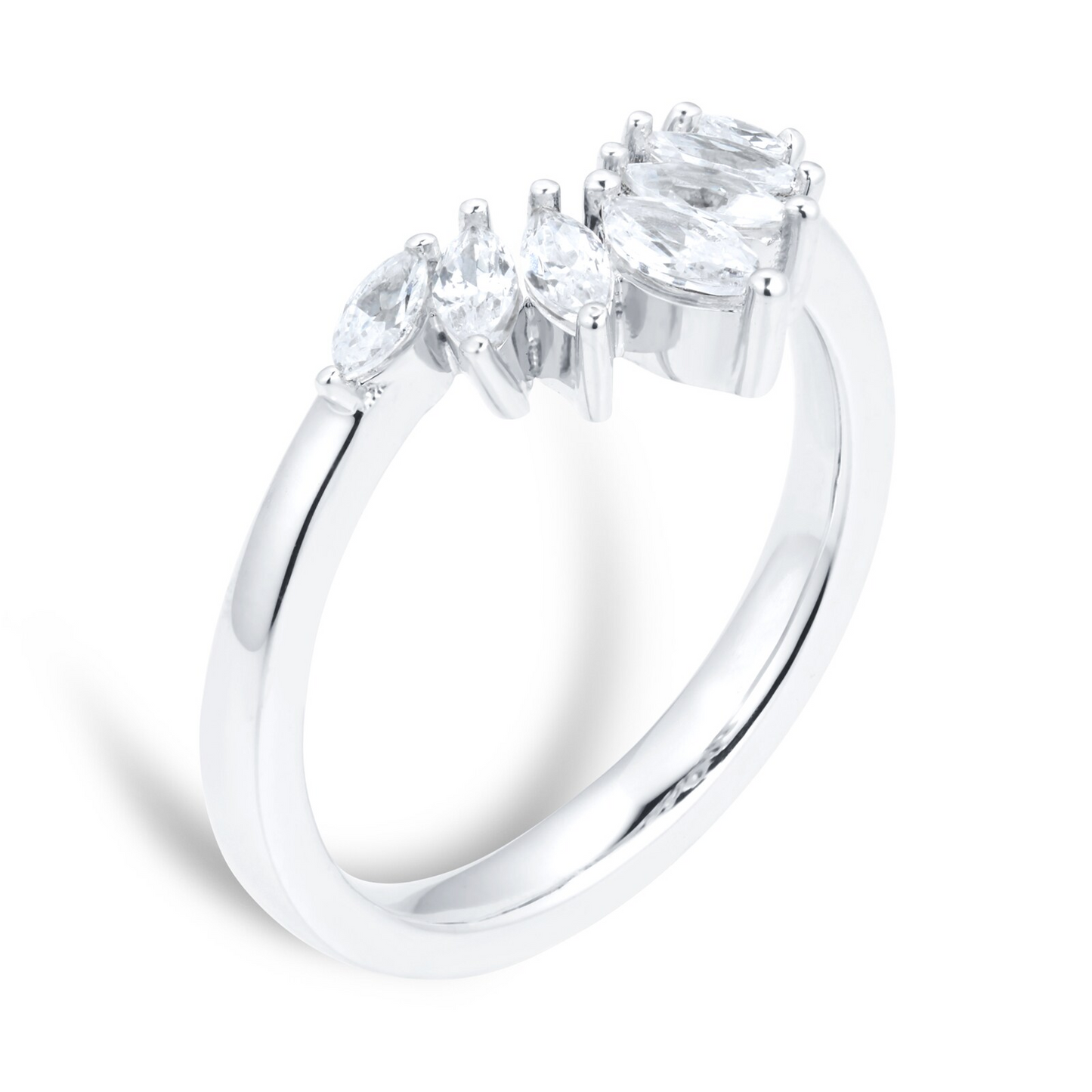 Lab Grown Diamond Pear Cut Gold Wedding Band