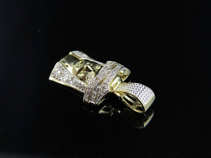 Jesus Face Custom Yellow Gold lab Grown Diamond Pendant