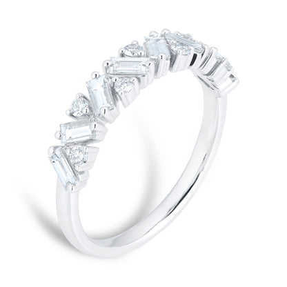 Baguette Cut Lab Grown Diamond Gold Wedding Band