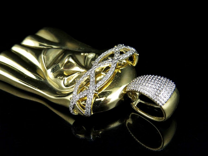 Jesus Face Crown Lab Grown Diamond Yellow Gold Pendant