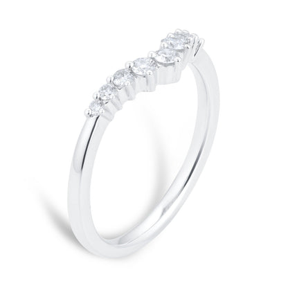 V Shape Yellow Gold Lab Grown Diamond Wedding Band